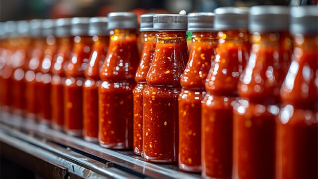 bottles of red liquid content