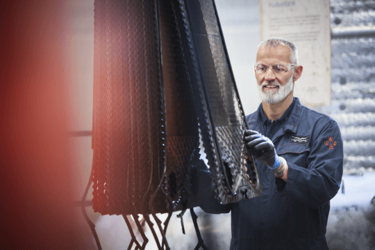 Service man plates hanging red